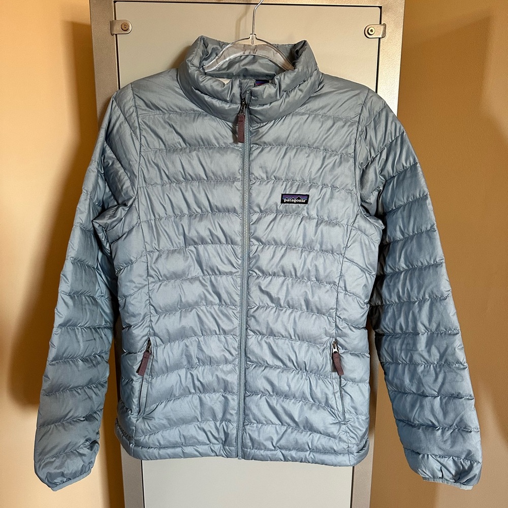 Patagonia Light Blue Quilted Jacket - Down Sweater - Girls XXL (16-18)
